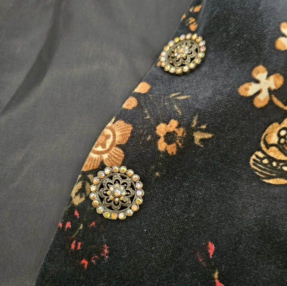Lea Rome Cotton Velvet Floral Blazer - Picture 7 of 9